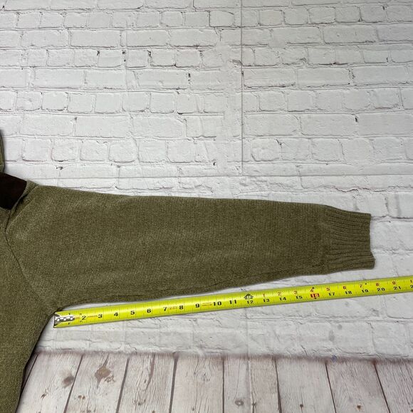 Sak Fifth Avenue Men Full Zip Sweater Jacket Size Medium Elbow Patch M238 -26 - Picture 5 of 16